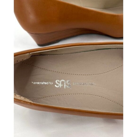 SAS Sophia Camel Wedge Pump SIze 10W Made In Italy - Picture 8 of 10